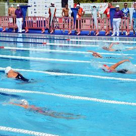 Des athlètes de haut niveau au stade nautique Youri Gagarine pour ces INAS Summer Games 2018, compétition européenne dont Villejuif accueillait les épreuves de natation.